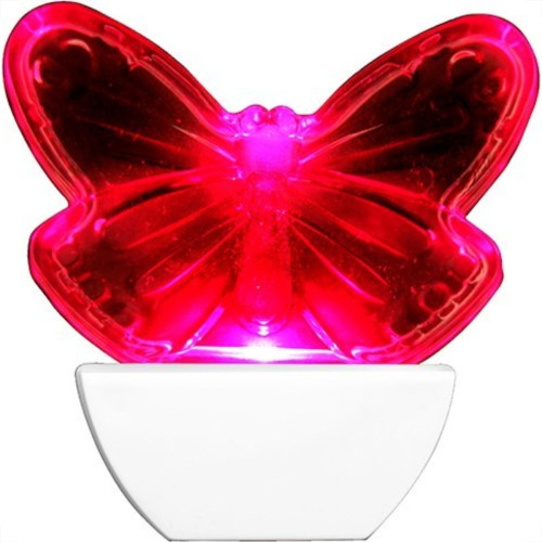Abajur Noturno Brasfort Led Borboleta 127V Rosa 8855