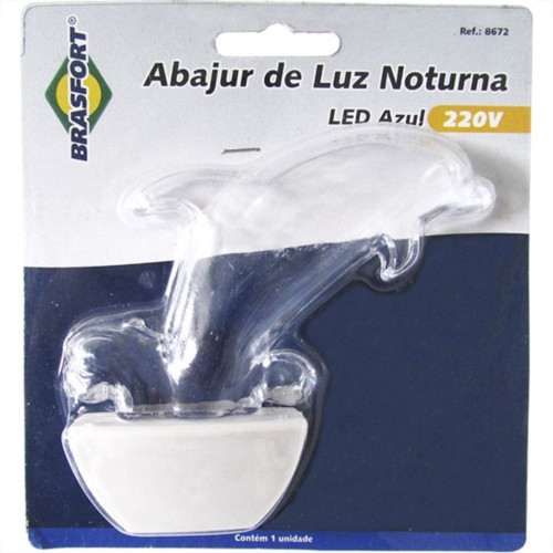 Abajour Noturno Brasfort Led Golfinho 220V Azul 8672 Abajour Noturno Brasfort Led Golfinho 220V Azul 8672