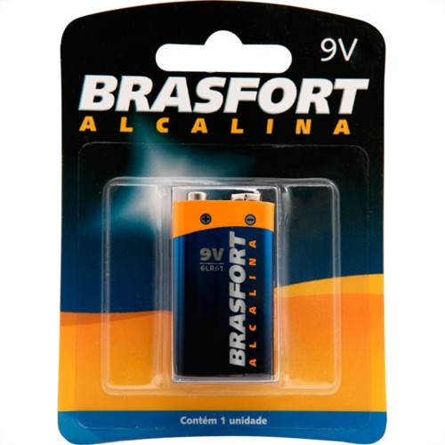 Pilha Brasfort Alcalina Bateria 09V Cartela Com 1 Peca 6304 Pilha Brasfort Alcalina Bateria 09V Cartela Com 1 Peca 6304