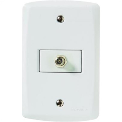 Conjunto Tramontina Lux 4X2 Branco Com Placa (1 Tomada Tv) 