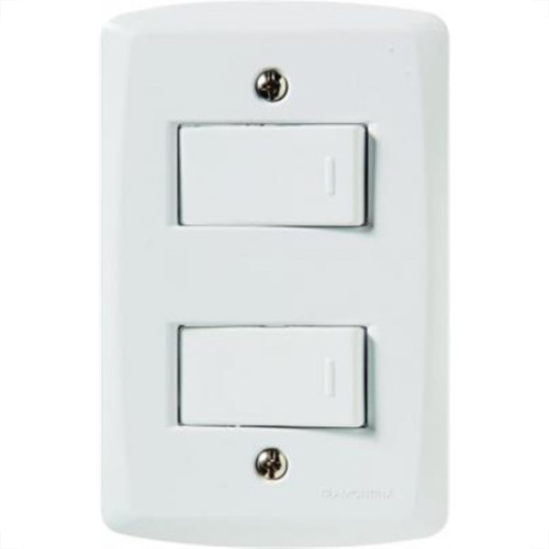 Conjunto Tramontina Lux 4X2 Branco Com Placa (2 Simples) Conjunto Tramontina Lux 4X2 Branco Com Placa (2 Simples)