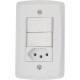 Conjunto Tramontina Lux 4X2 Branco Com Placa (2 Simples+Tomada) 