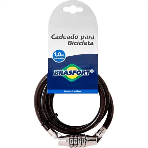Cadeado Bicicleta Brasfort Com Segredo 08Mmx1M 7017 Cadeado Bicicleta Brasfort Com Segredo 08Mmx1M 7017