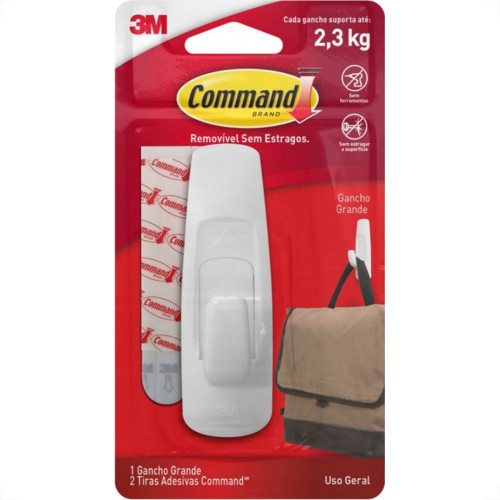Gancho Adesivo 3M Branco Plastico 2,3 1Kg 1 Peca H0001818105