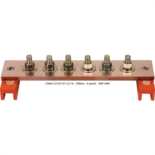 Barramento Caixa ''U.V.X.Z''2X5/16 6 Parafuso 250Mm 3 Barramento Caixa ''U.V.X.Z''2X5/16 6 Parafuso 250Mm 3