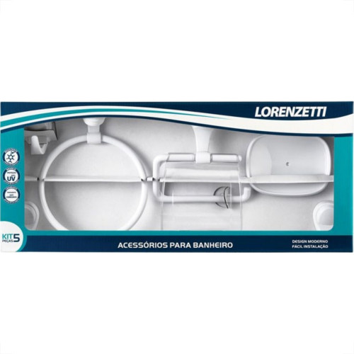 Acessorio Wc Lorenzetti Fortti Branco Kit Com 5 Pecas Acessorio Wc Lorenzetti Fortti Branco Kit Com 5 Pecas