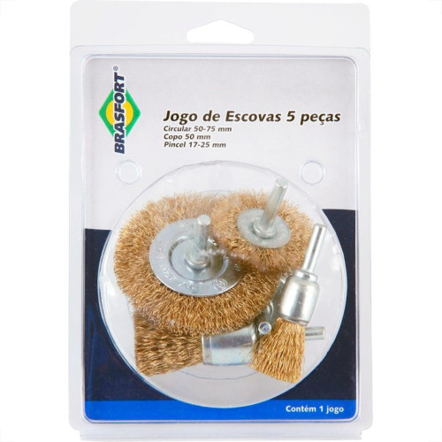 Escova Aco Brasfort Jogo Com 5 Pecas Latonada 7270 Escova Aco Brasfort Jogo Com 5 Pecas Latonada 7270