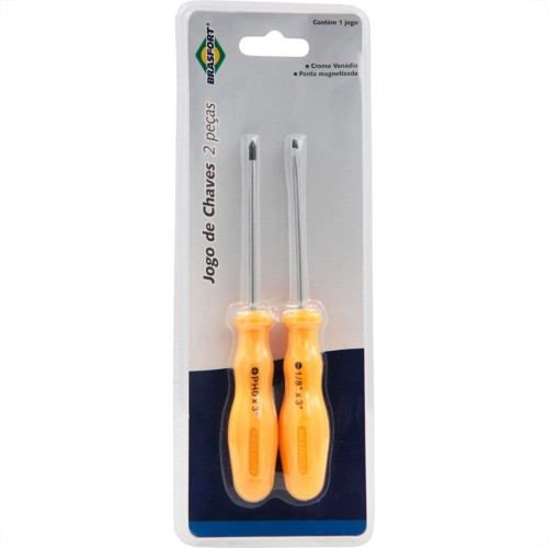 Chave Fenda/Phillips Brasfort 1/8 X 3 Com 02 Pecas 7278 Chave Fenda/Phillips Brasfort 1/8 X 3 Com 02 Pecas 7278