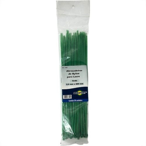 Abracadeira Nylon Brasfort Verde 3,6X300 50 Pecas 7306 Abracadeira Nylon Brasfort Verde 3,6X300 50 Pecas 7306