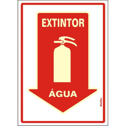 Placa Sinalizacao Pvc 20X30 ''Extintor Agua'' Fluorescente 250Bq Placa Sinalizacao Pvc 20X30 ''Extintor Agua'' Fluorescente 250Bq