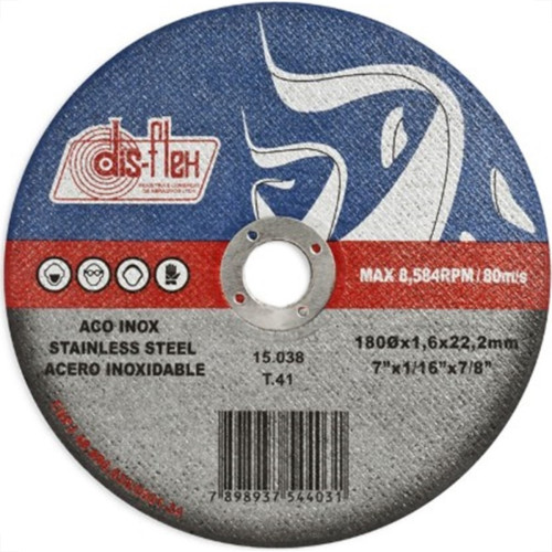 Disco De Corte Para Inox Disflex 7 X 7/8 15038 - Kit C/10 Disco De Corte Para Inox Disflex 7 X 7/8 15038 - Kit C/10