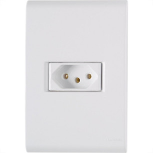 Conjunto Tramontina Liz 4X2 Branco Com Placa (1 Tomada 10A) 