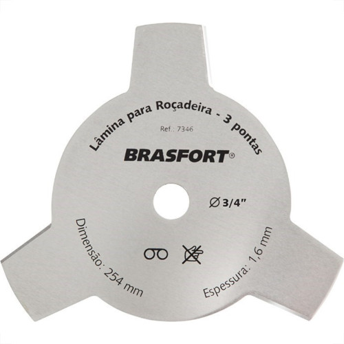 Lamina Rocadeira 3Pontas Brasfort Furo 3/4'' 7346 Lamina Rocadeira 3Pontas Brasfort Furo 3/4'' 7346