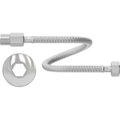 Engate Flexivel Metal Cromado Censi Malha Inox 60Cm 7546-1 Engate Flexivel Metal Cromado Censi Malha Inox 60Cm 7546-1