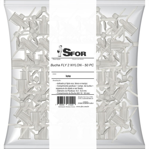 Bucha Fixacao Sforplast Gesso Nylon 04 A 16 50 Pecas Numero 2 86 Bucha Fixacao Sforplast Gesso Nylon 04 A 16 50 Pecas Numero 2 86
