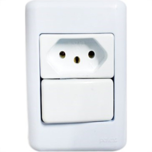 Sistema Perlex Branca (1 Paralelo+Tomada 10A) 3081P/11Br Sistema Perlex Branca (1 Paralelo+Tomada 10A) 3081P/11Br