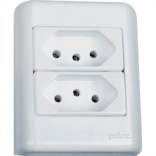 Sistema Perlex Branca (2 Tomadas 10/20A) 3011/15Br Sistema Perlex Branca (2 Tomadas 10/20A) 3011/15Br