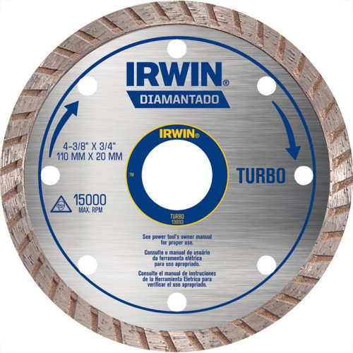 Disco Diamantado Irwin Turbo 110Mm Agua Iw13893 Disco Diamantado Irwin Turbo 110Mm Agua Iw13893
