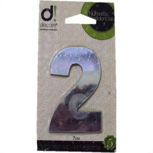 Numero Aluminio Espelhado Apartamento 2 7Cm 6 Numero Aluminio Espelhado Apartamento 2 7Cm 6