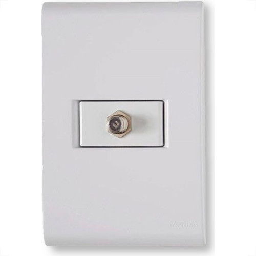 Conjunto Tramontina Liz 4X2 Branco Com Placa (1 Tomada Tv) Conjunto Tramontina Liz 4X2 Branco Com Placa (1 Tomada Tv)