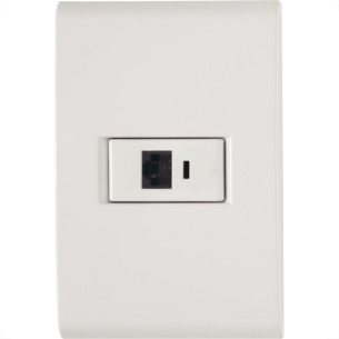 Conjunto Tramontina Liz 4X2 Branco Com Placa (1 Tomada Rj11) 