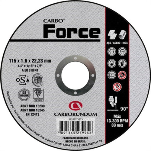 Disco De Corte Para Inox Carborundum 4.1/2 X 1,6Mm Ltw Disco De Corte Para Inox Carborundum 4.1/2 X 1,6Mm Ltw