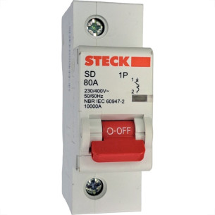 Disjuntor Steck Din Unipolar 80A Sd1 C Sdd1C80
