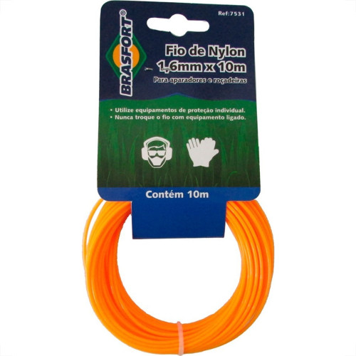Fio De Nylon Brasfort Redondo 1,6Mm/ 10M 7531 Fio De Nylon Brasfort Redondo 1,6Mm/ 10M 7531