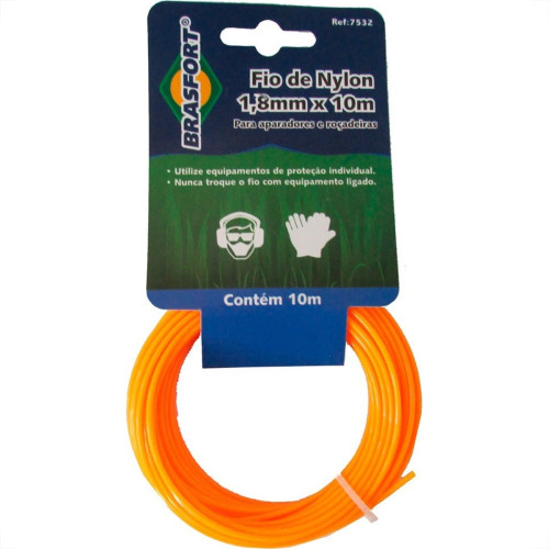 Fio De Nylon Brasfort Redondo 1,8Mm/ 10M 7532 Fio De Nylon Brasfort Redondo 1,8Mm/ 10M 7532