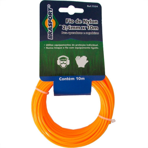 Fio De Nylon Brasfort Redondo 2,4Mm/ 10M 7534 Fio De Nylon Brasfort Redondo 2,4Mm/ 10M 7534