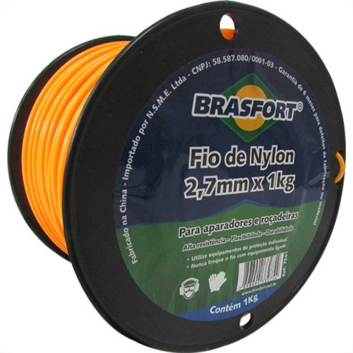 Fio De Nylon Brasfort Redondo 2,7Mm/150M 1Kg 7541 Fio De Nylon Brasfort Redondo 2,7Mm/150M 1Kg 7541