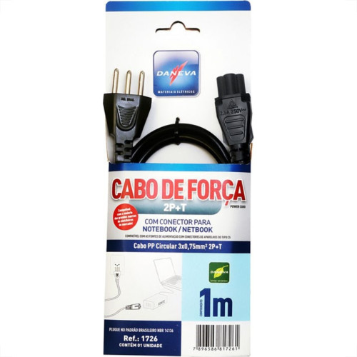 Cabo Forca Note Daneva 3X0,75 3P1M Dn1726 Cabo Forca Note Daneva 3X0,75 3P1M Dn1726