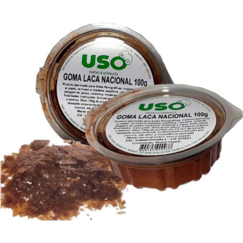 Goma Laca Nacional Uso 100G Pote 0003-8 - Kit C/6 