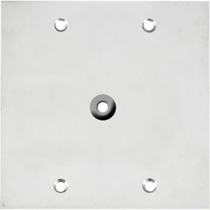 Placa Piso Inox 4X4 Com Furo Pi44F Placa Piso Inox 4X4 Com Furo Pi44F