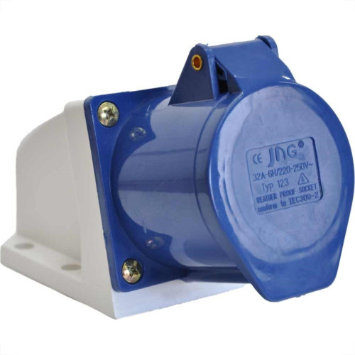 Tomada Externa Jng 2 Polos +Terra 32A 220V Azul 52862 Tomada Externa Jng 2 Polos +Terra 32A 220V Azul 52862