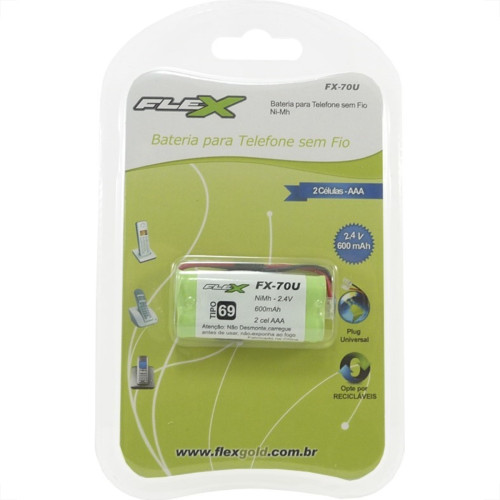 Bateria Telefone Universal Flex 2,4V 600Mah Fx-70U Bateria Telefone Universal Flex 2,4V 600Mah Fx-70U
