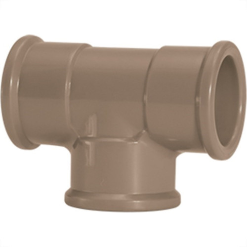 Tee Marrom Amanco Liso/Liso/Liso 40Mm 11837 - Kit C/10 Tee Marrom Amanco Liso/Liso/Liso 40Mm 11837 - Kit C/10