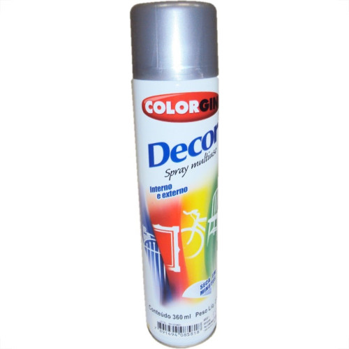 Tinta Spray Colorgin Decor Aluminio 360Ml 8581 Tinta Spray Colorgin Decor Aluminio 360Ml 8581