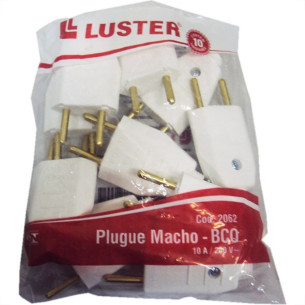 Pino Macho 2 Polos Luster 10A Branco 2062 . / Kit C/ 10