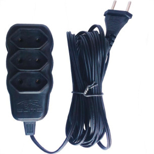 Extensao Elite Tripolar Paralelo 2X0,75 Preta 3M 665