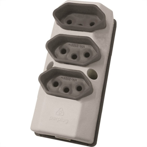 Tomada Barra Perlex Tripla 2 Polos +Terra 20A Cinza 2120/2 Tomada Barra Perlex Tripla 2 Polos +Terra 20A Cinza 2120/2
