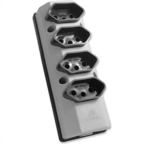Tomada Barra Perlex Quadrupla 2 Polos +Terra 20A Cinza 2220/2 Tomada Barra Perlex Quadrupla 2 Polos +Terra 20A Cinza 2220/2