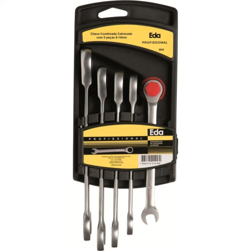 Chave Combinada Catracada Eda Cabeca Fixa Com 05 Pecas 9Nx Chave Combinada Catracada Eda Cabeca Fixa Com 05 Pecas 9Nx