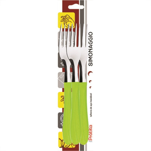 Garfo Simonagio Mesa Pratika 3 Pecas Verde 332/3 Garfo Simonagio Mesa Pratika 3 Pecas Verde 332/3
