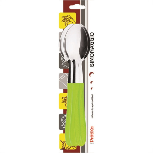 Colher Simonaggio Mesa Pratik 3 Pecas Verde 331/3
