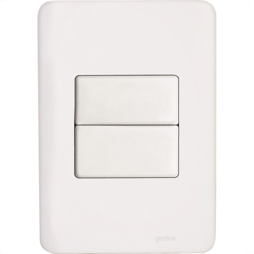 Conjunto Perlex Aros 4X2 Branco Com Placa(2Paralelos) 7382P Conjunto Perlex Aros 4X2 Branco Com Placa(2Paralelos) 7382P