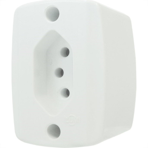 Tomada Externa Ilumi 2 Polos +Terra 20A Branca 16517Pct - Kit C/10 Tomada Externa Ilumi 2 Polos +Terra 20A Branca 16517Pct - Kit C/10