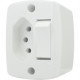 Interruptor Externo Ilumi Redondo Branco 1 Simples+Tomada 20A 16545Pct - Kit C/10 