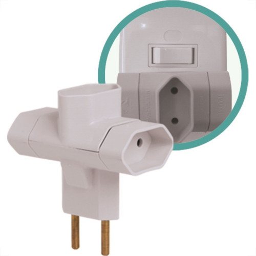 Pino 3 Saidas 2 Polos Ilumi Cinza ''T'' 1213Pct - Kit C/10 Pino 3 Saidas 2 Polos Ilumi Cinza ''T'' 1213Pct - Kit C/10