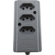 Tomada Barra Interneed   Tripla 10A 2 Polos +Terra Cinza 66231